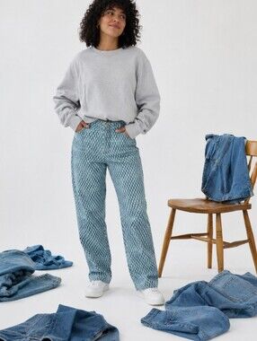 Future Collective Blue Checkered Jeans Gabriella Karefa Johnson